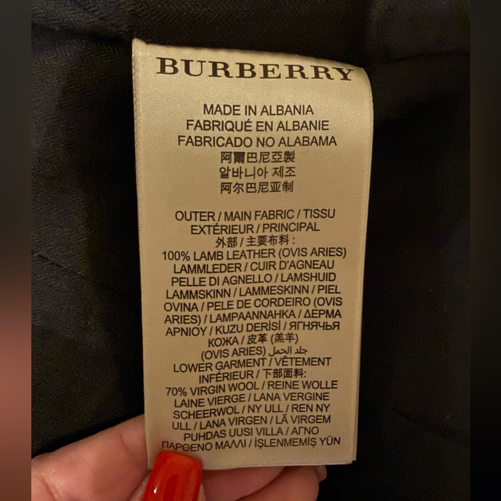 Burberry Brit Black Leather Moto Coat – Size 2/XS - Picture 11 of 13